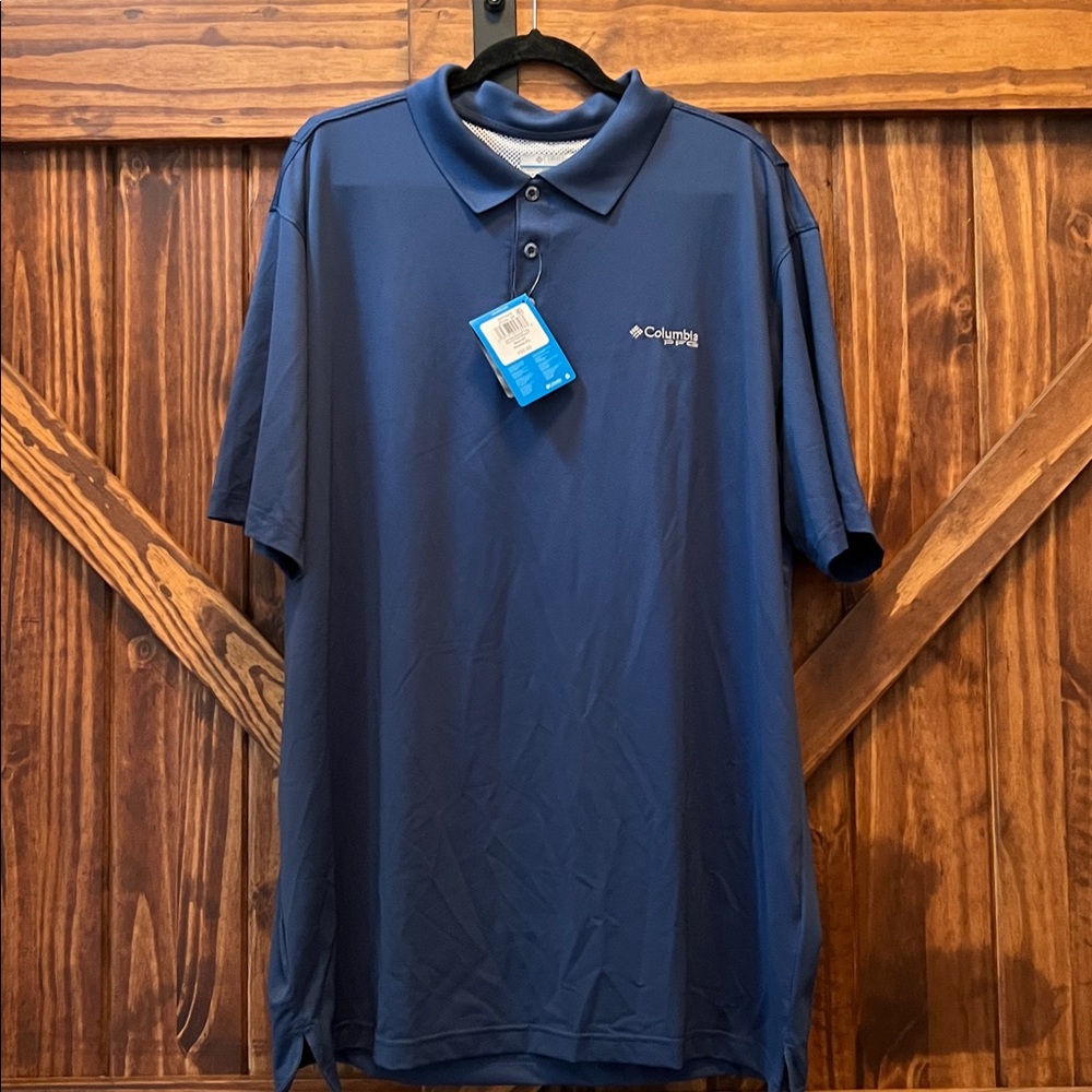 Columbia PFG Navy Polo Shirt
